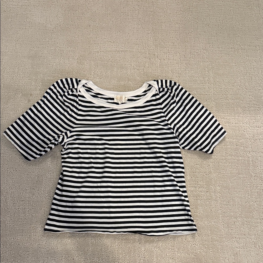 Nation LTD Black and White Striped Tee- Size XL